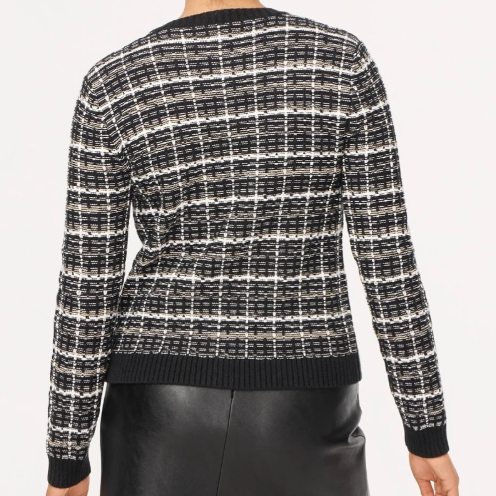 J Crew Factory Tweed Lady Cardigan Black & white Size Small - Picture 2 of 8